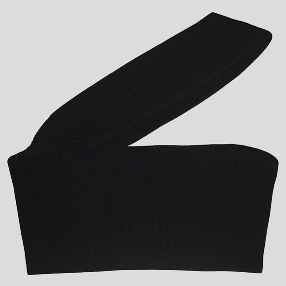 Womens|Knit Halter Crop Top|Large L|Black|Stretch - Picture 8 of 11